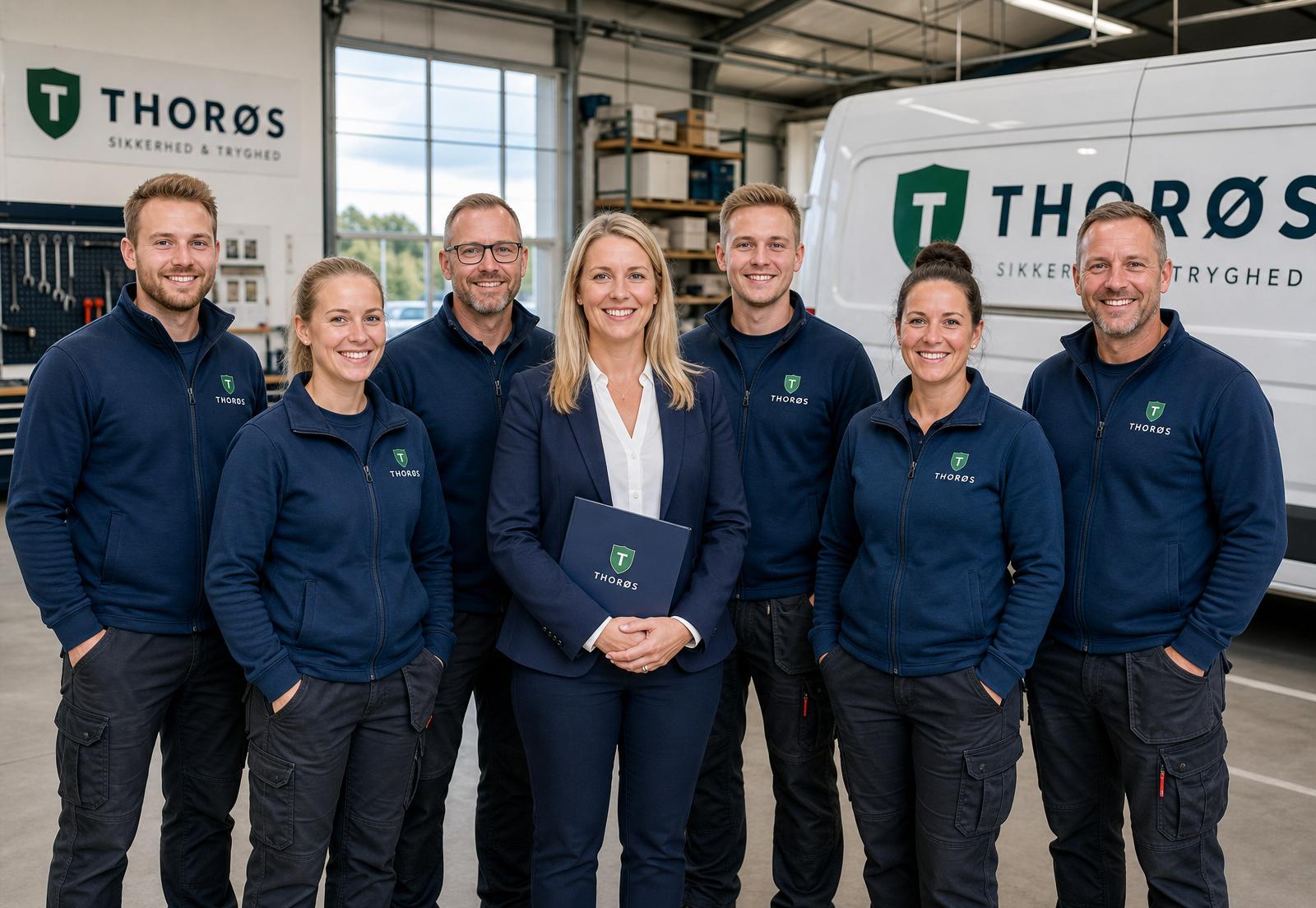 Thorøs Servicepartner team foran servicebil