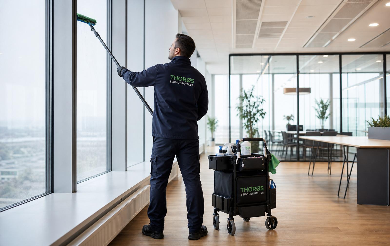 Erhvervsrengøring & Vinduespolering hos Thorøs Servicepartner